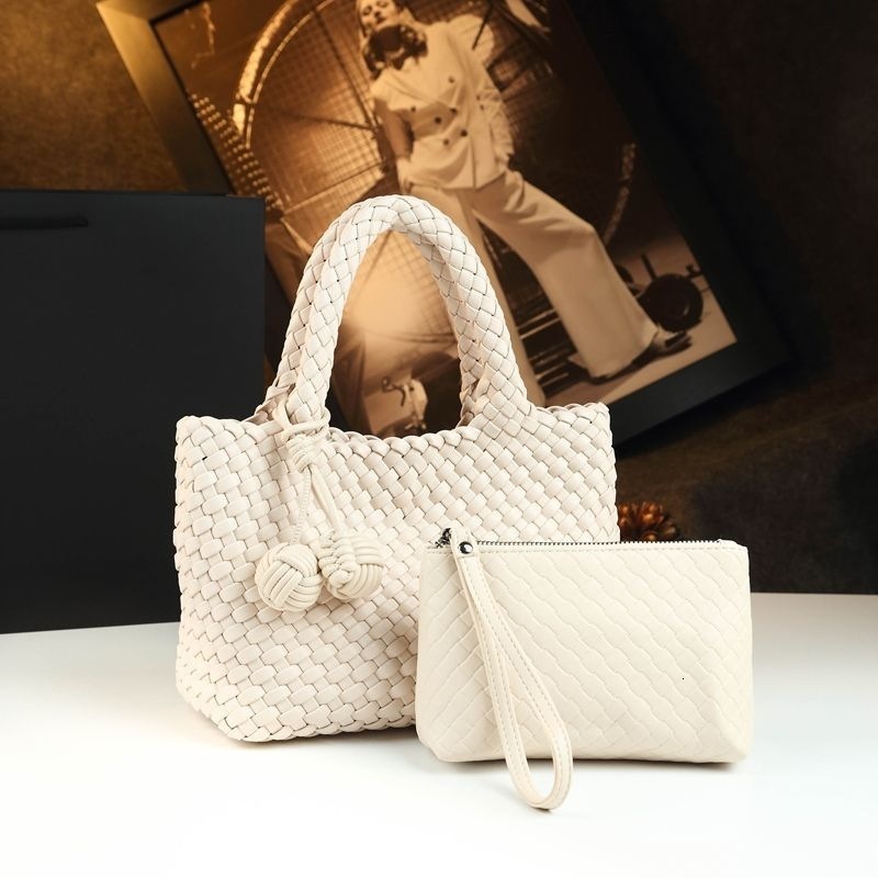 Free Shipping Designer Luxury Woven Small Bag New Elegant Crossbody Mother-daughter Bag Genuine Leather Women's Fashion Tote Shoulder Handbag Cas