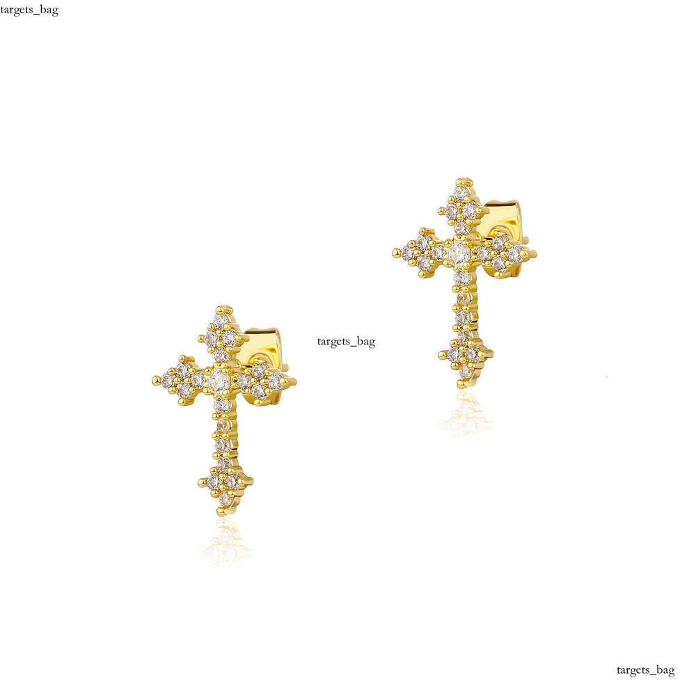 Minimalist Mini Cross Hip Hop Micro Paved Zircon Fashion Earrings for Men and Women