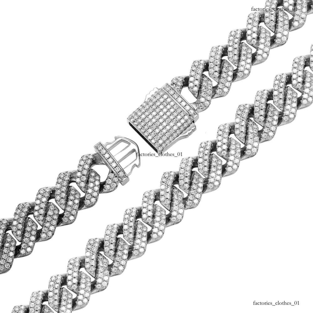 Iced Out VVS Starry Sky 14MM Full Dia Moissanite Dia-Shaped Hip-Hop Cuban Chain Men's Light High-End Jewelry