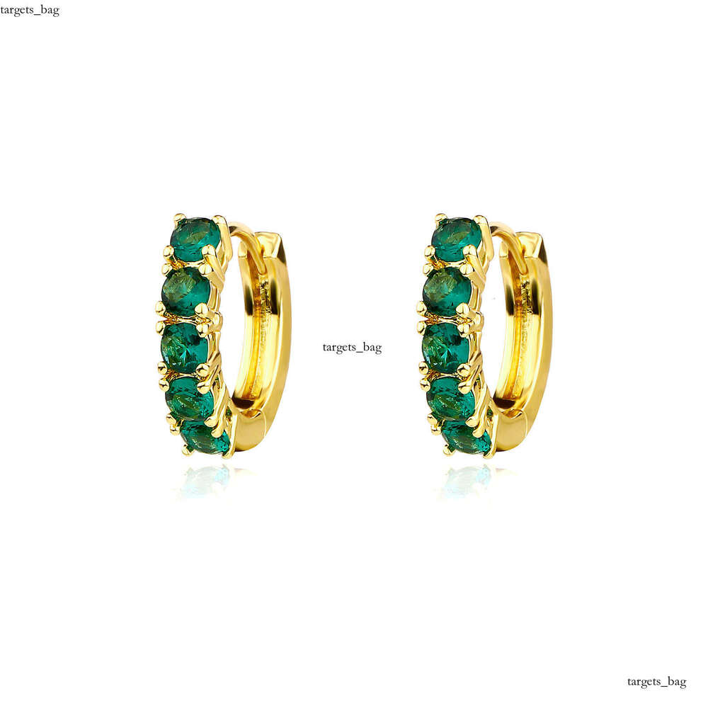 Single Row Zircon Hip-Hop Unisex Couple Hinge Hoop Trendy Personality Bling Earrings