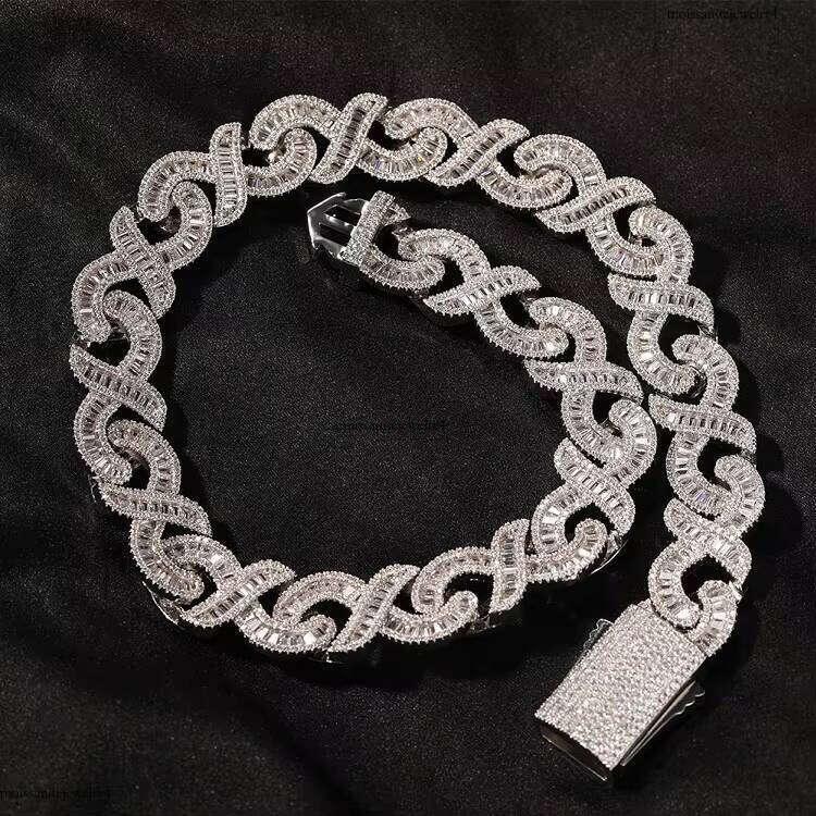 RTS Low Price Gold Plated 15mm Copper 3A+ CZ Cubic Zirconia Baguettes Dias Cuban Chain for Hip Hop Jewelry