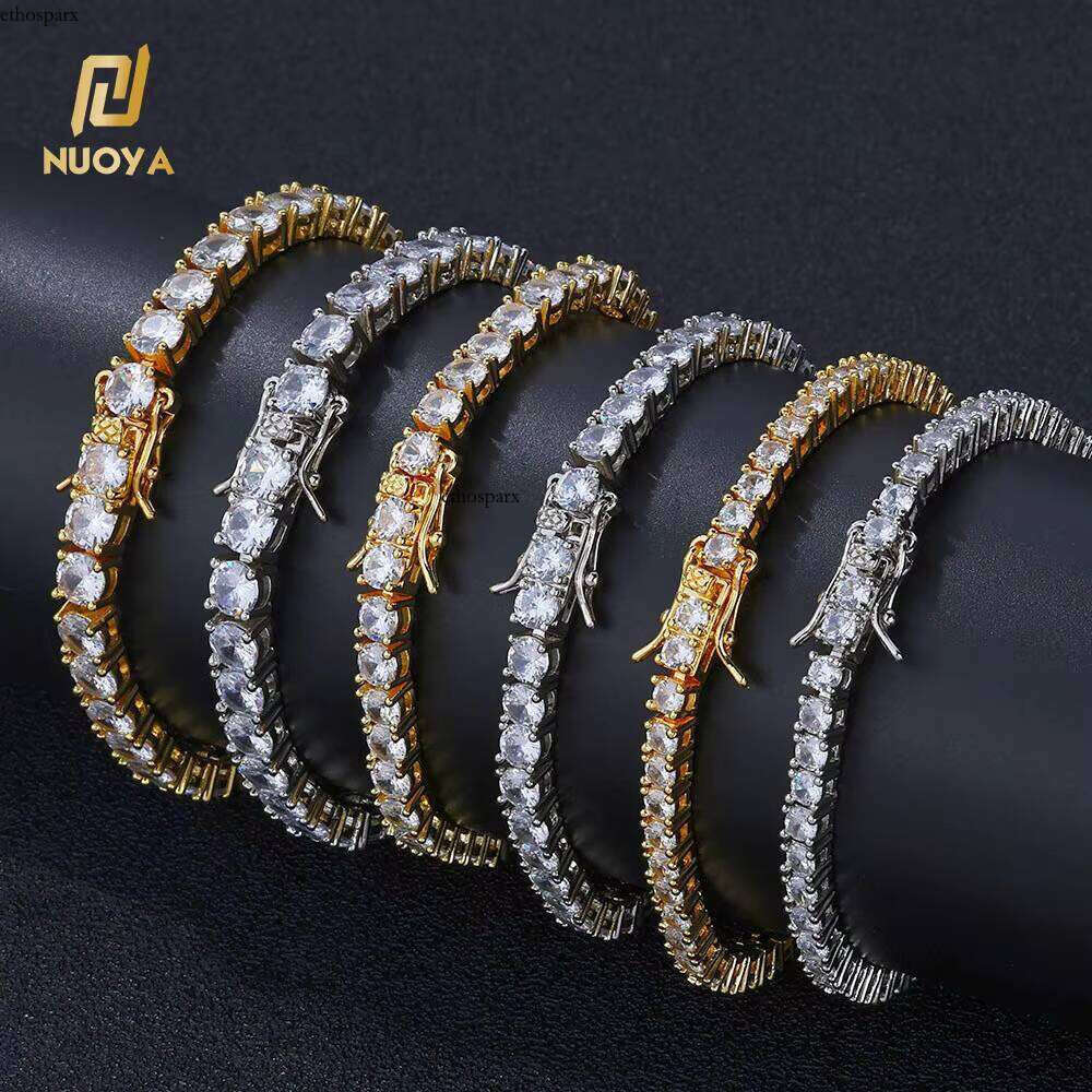 NUOYA Fine Jewelry VVS Moissanite Women's 6mm Sterling Sier Iced Out Dia Tennis Chain Necklace for Gift