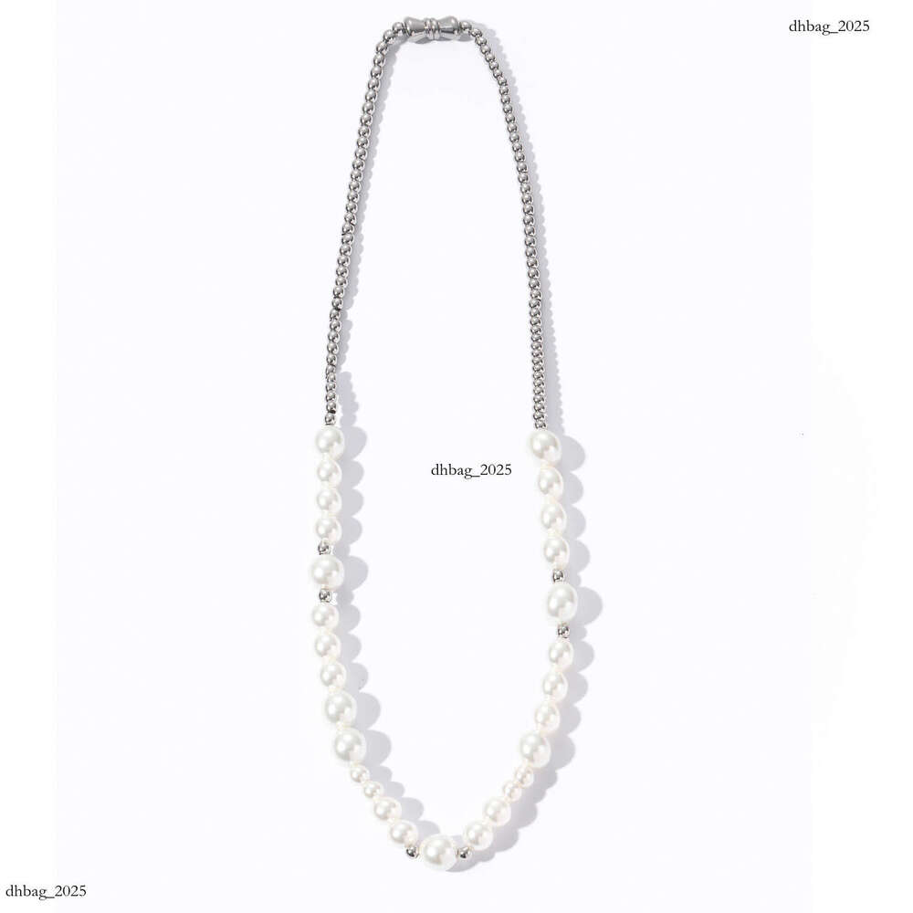 Ins Necklace Celebrity Sterling Silver Pearl Men's Personality Street Style Hip-Hop Clavicle Chain