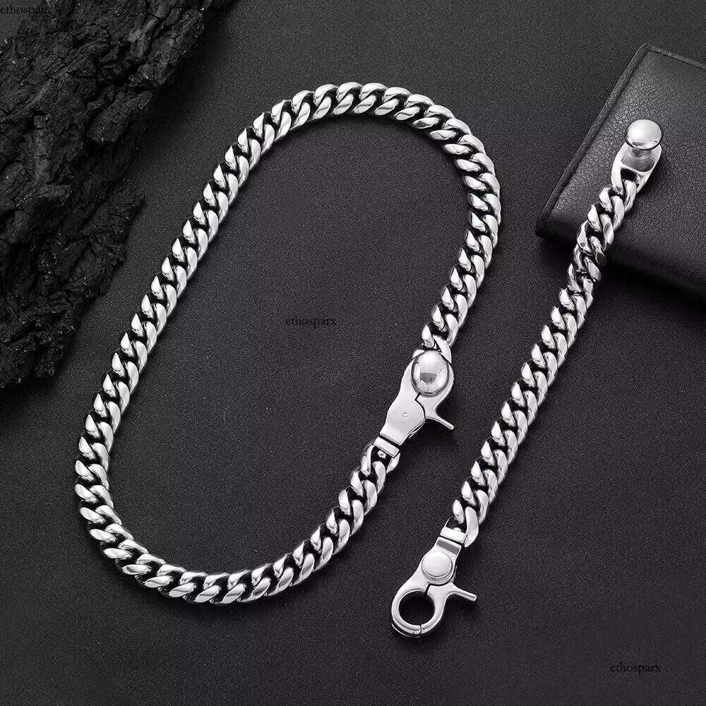 Personalized Men's Hip Hop Fashion Jewelry Stainless Steel with Big Clasp Sier Cuban Link Chain Bracelet for Gift