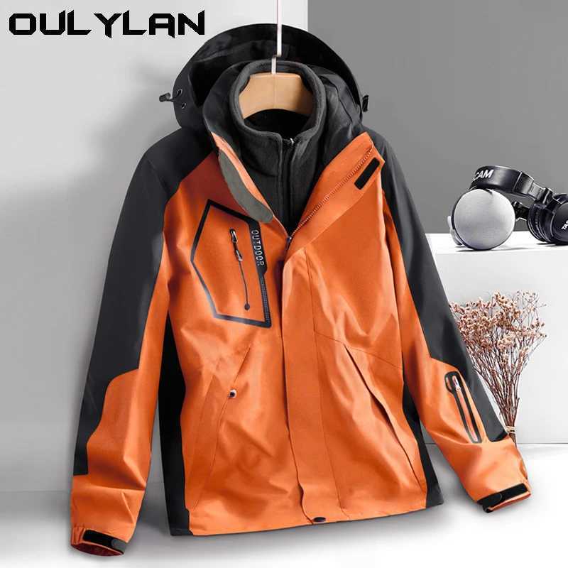 Two-piece jacket for men detachable windproof waterproof mountaineering clothing 3-in- outdoor waterproof jacket new style W250809