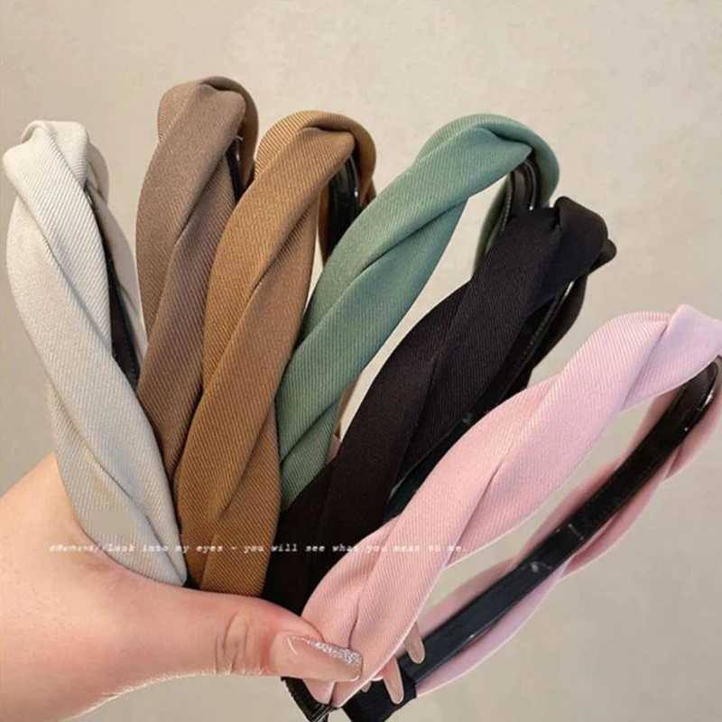 Elegant Solid Cloth Wr Haiand For Wen Girls Sweet Hair Ornament Band Simple Hair Hoop Fashion Hair Accessory Y250809