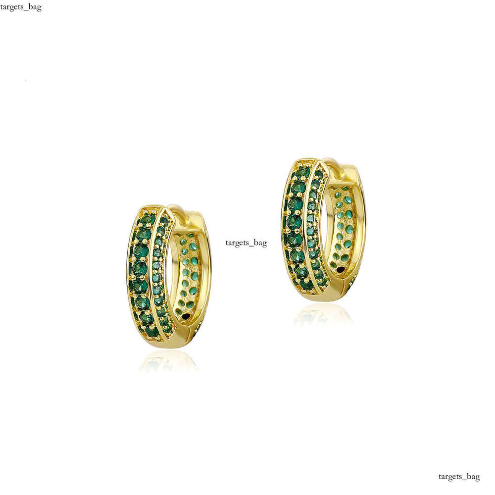 Hip Hop Three Row Zircon Round Unisex Personality Simple Stud Earrings Jewelry