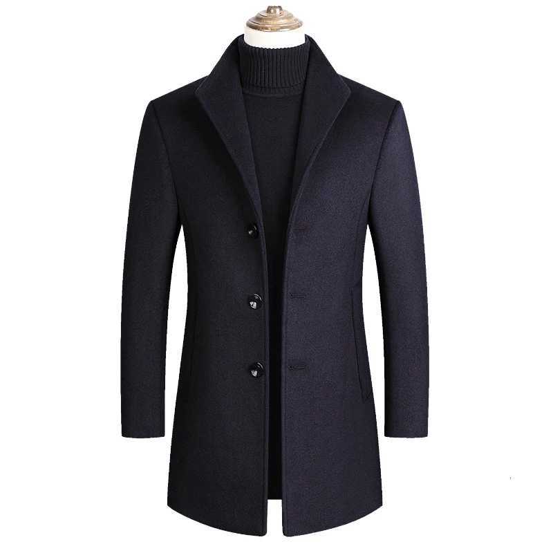 Men Wool Blends Coats Trench Pea Coat 2024 Spring Winter New Solid Color High Quality Mens Wool Jacket Luxurious Brand Clothing XJ250809