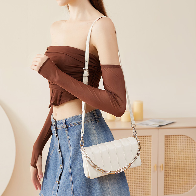 Teyan Genuine Leather Chain Underarm Bag For Women New Spring Summer Cowhide French Style High-End Niche Single Shoulder Crossbody