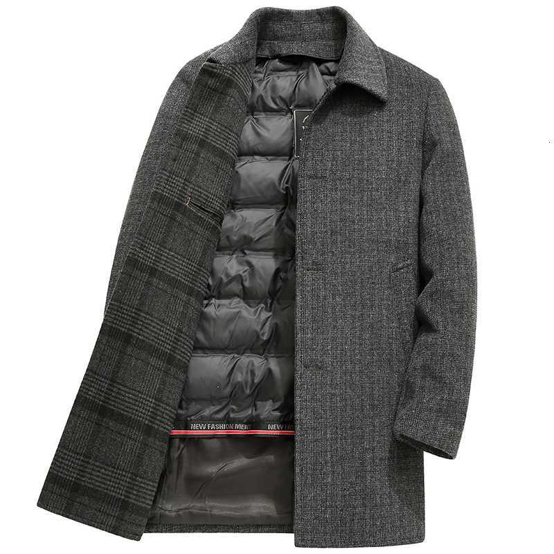 High Quality Mens Plaid Woolen Coat 2025 Winter Business Casual Warm Checkered Overcoat Outerwear Thick Wool Windbreaker JacketXJ250809