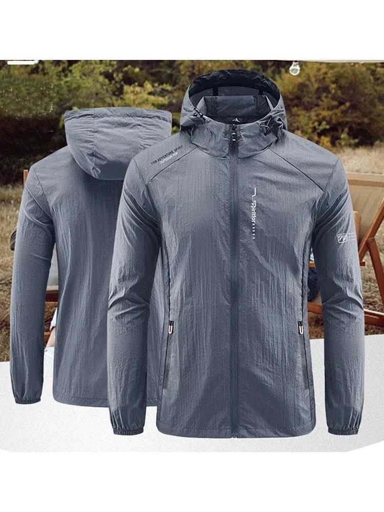 Mens UPF 50+ UV Protection Windbreaker Quick Dry Jacket Outdoor Sun-Protective Thin Hiking Fishing Cycling Hooded Sport Light W250809