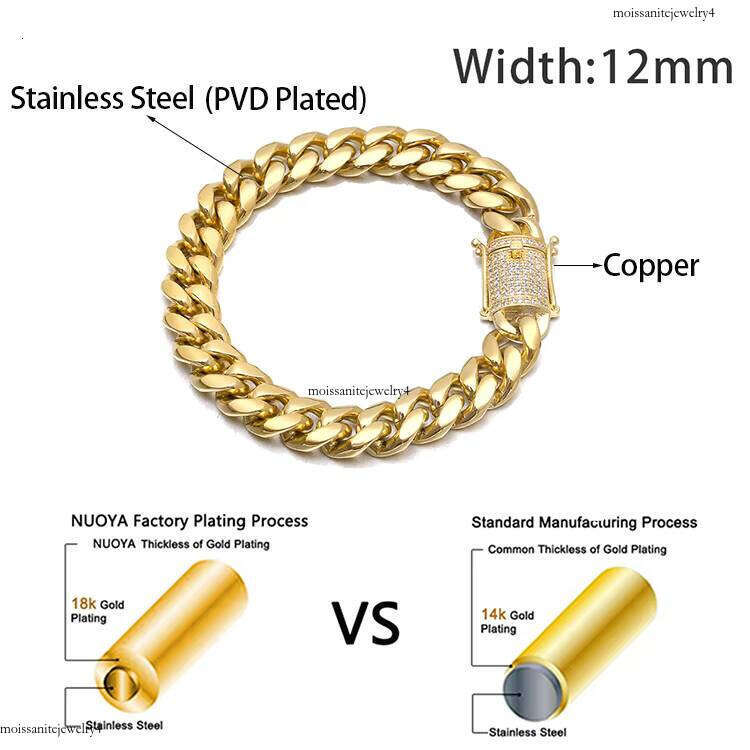 Hip Hop Cuban Link Bracelets Women Men Stainless Bracelet