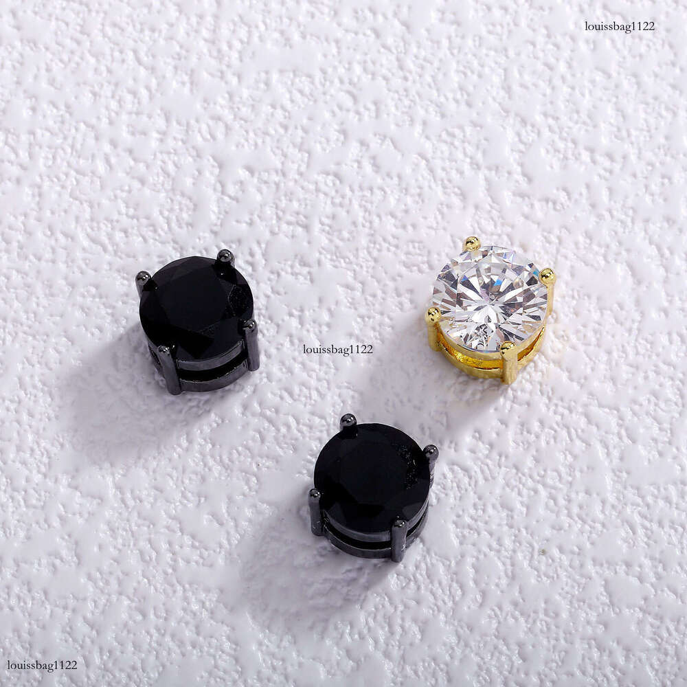 Hip Hop 4-8MM Black Round Zircon Personality Non-Pierced Strong Magnetic Earrings Trendy Ear Jewelry