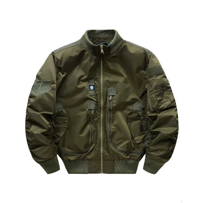 Mens jacket MA pilot jacket 2025 new embroidered stand collar American workwear jacket Spring and Autumn trendy casual jacket W250809