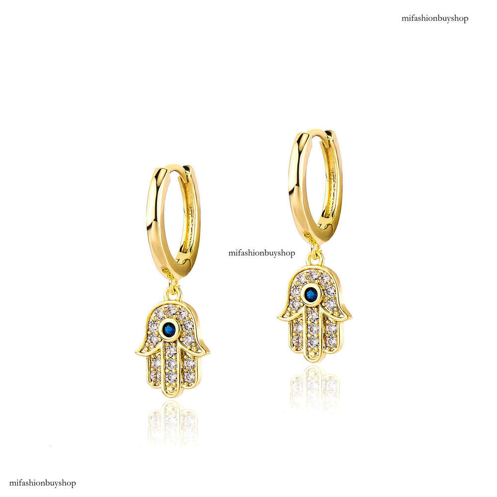New Super Shiny Dia-Encrusted Devil's Eye Personality Punk Style Earrings for Men and Women