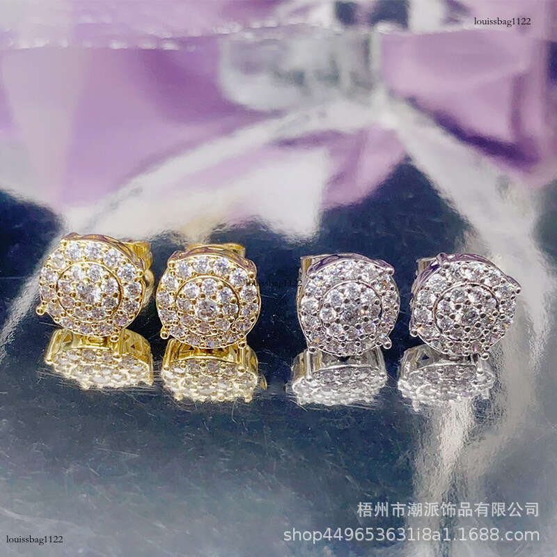 Hip Hop Zircon Hiphop Trendy Full Dia Electroplated Earrings New Ear Jewelry 111