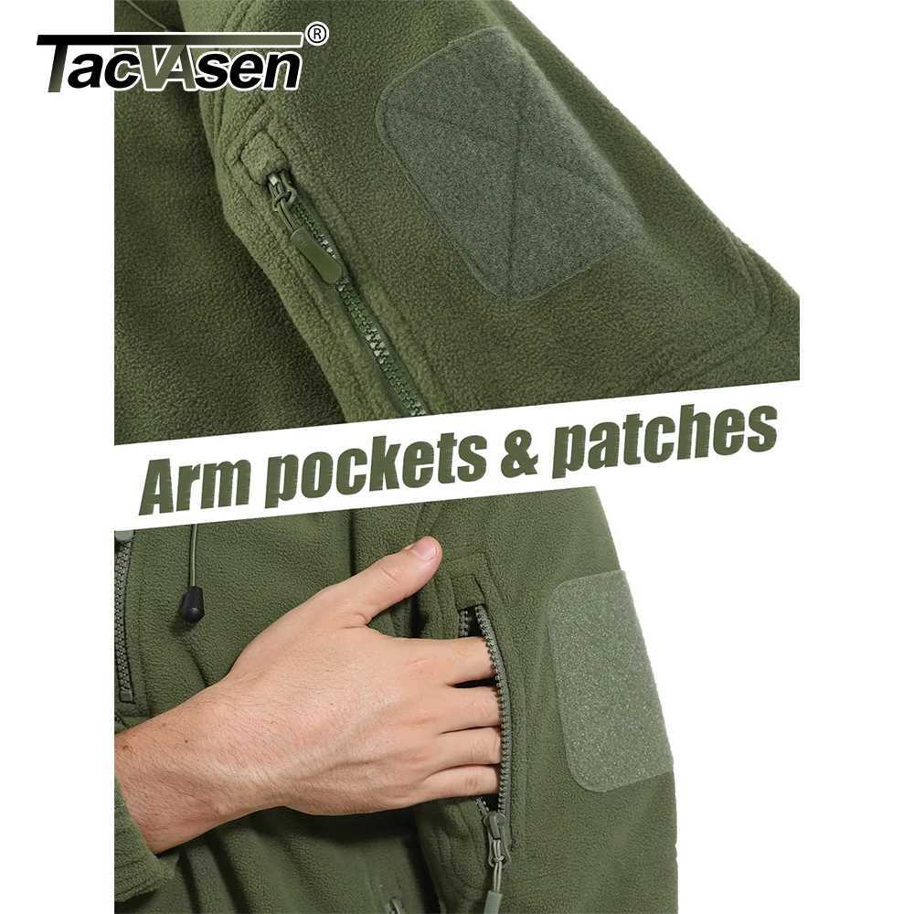 TACVASEN Fall Winter Mens Hooded Fleece Jacket Full Zip Up Soft Warmth Windproof Coat for Outdoors Working Hiking Fishing Outerwear W250809