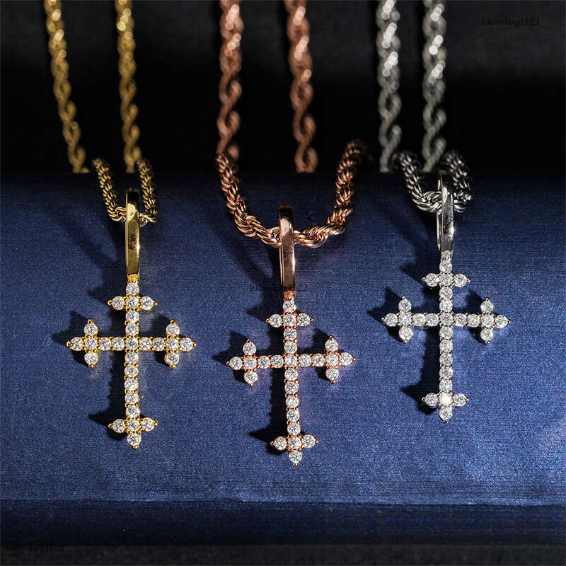 Personalized Iced Out VVS Cross Full Inlaid with D Color Moissanite Necklace Pendant