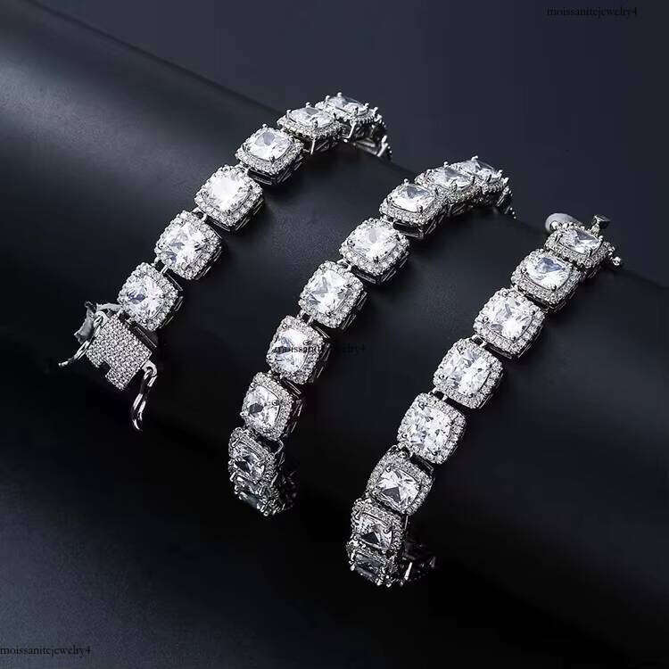 Plated Tennis Chain for Hip Hop Men Women VVS Moissanite Dia Necklace Bracelet Sier Fine Jewelry