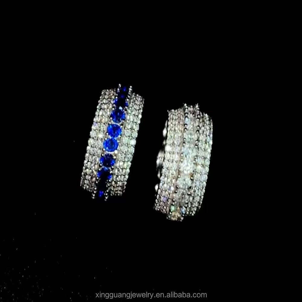 Hip Hop Gold Plated Champion Ring Full VVS Iced Out Moissanite Fancy Color S Sier Championship Rings for Men