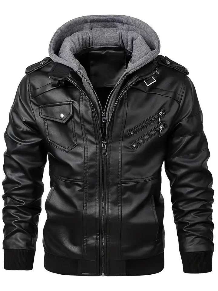 Motorcycle Leather Jackets Men Casual Fashion Motorcycle Coat Slim Fit Lapel PU Jackets Autumn Windproof Leather Coat Men W250809