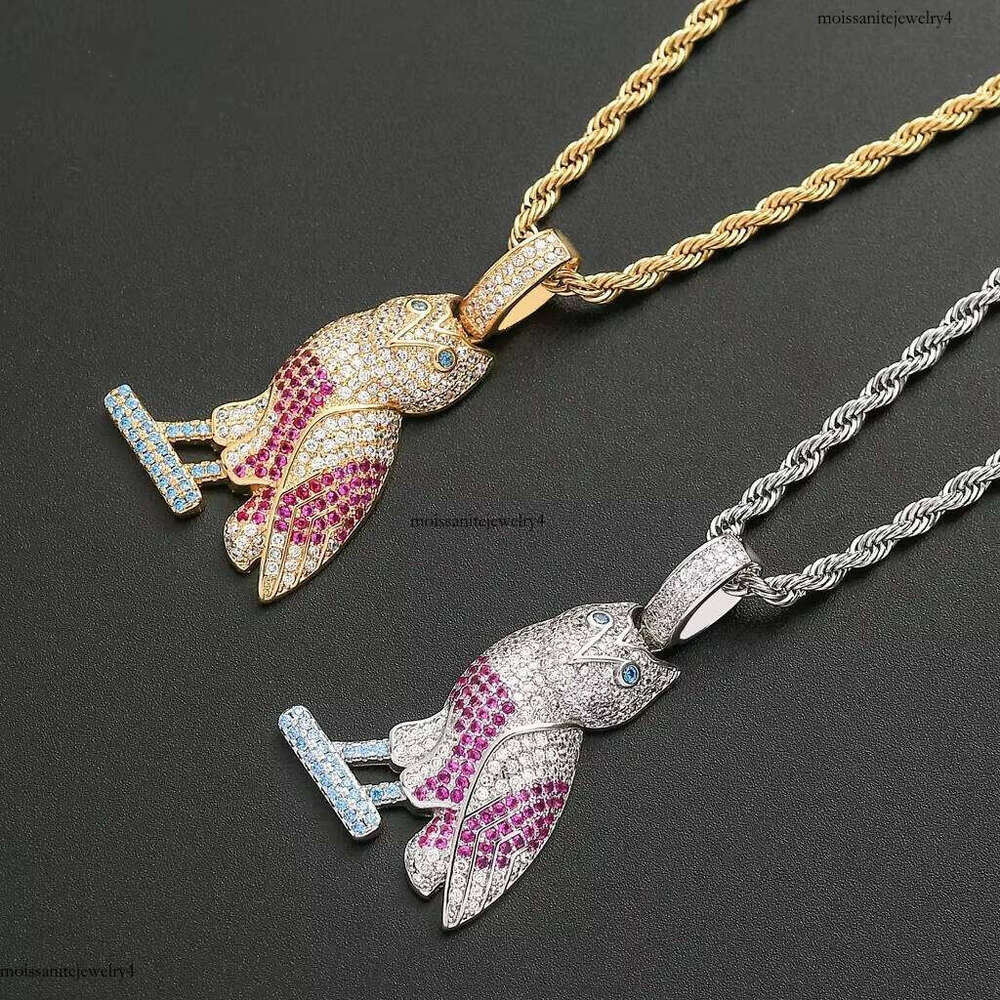 Men's Women's Elegant Hiphop Fine Jewelry Iced-Out with Zircon Owl Pendant in Sier and Gold Pendants & Charms Gift