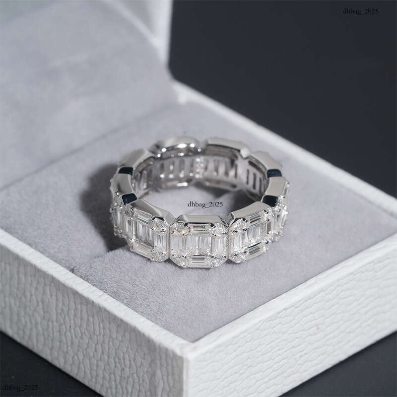 ICED OUT New Hip-Hop Ring Irregular Moissanite Full Inlay Silver Unisex