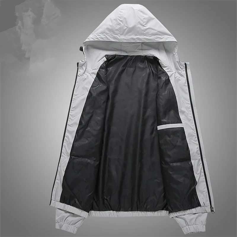 Mens Spring Autumn Hooded Jackets Outdoor Hiking Hunting Fishing Waterproof Hooded Casual Jacket Men Solid Slim Outerwear Coats W250809