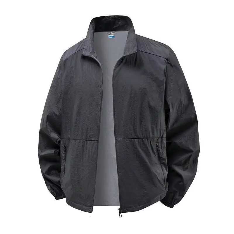 Summer Mens New Fishing Skin Jacket Lightweight and Cool Stand Up Collar Breathable Windbreaker Plus Size Sun Protection Suit W250809