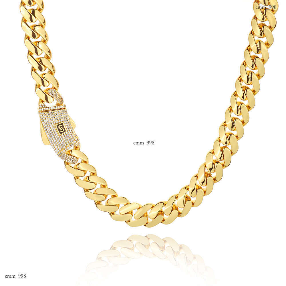 Hip Hop 14K Gold Glossy Cuban Trendy Accessories Men's Necklace