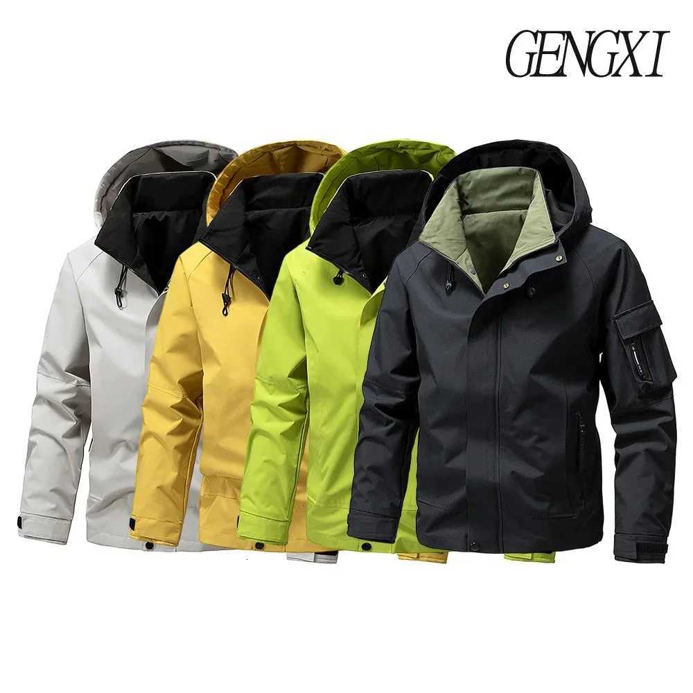 Mens Triple Defense Hooded Jacket Outdoor Camping Hiking Waterproof Softshell Workwear Jacket Pilot Tactical Windbreaker Jacket W250809