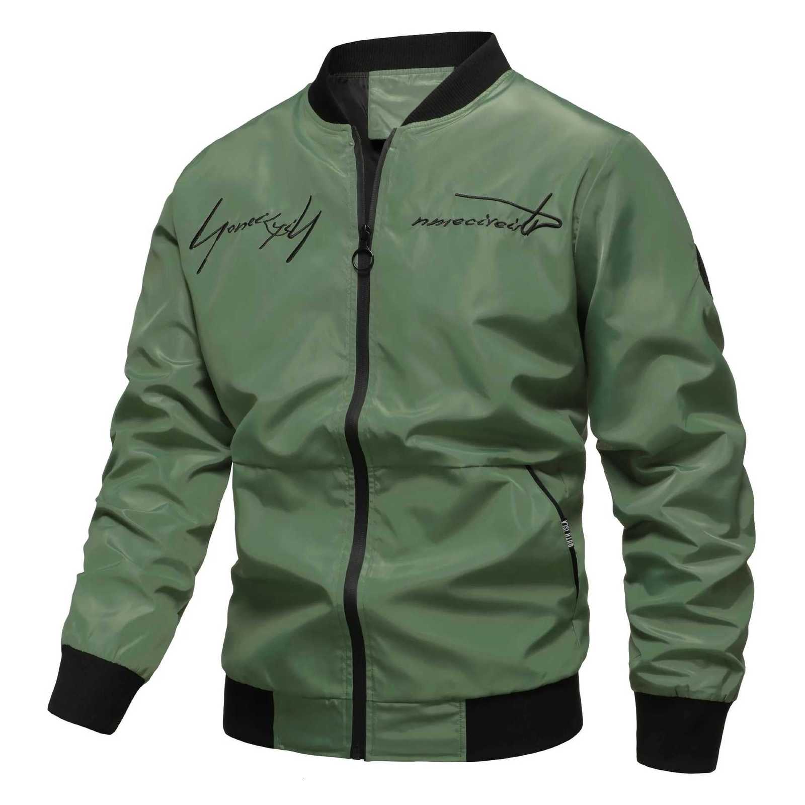 Men Jackets Bomber Baseball Uniform Outdoor Camping Cycling Windproof Outerwear Letter Embroidery Casual Sports Windbreaker Coat W250809