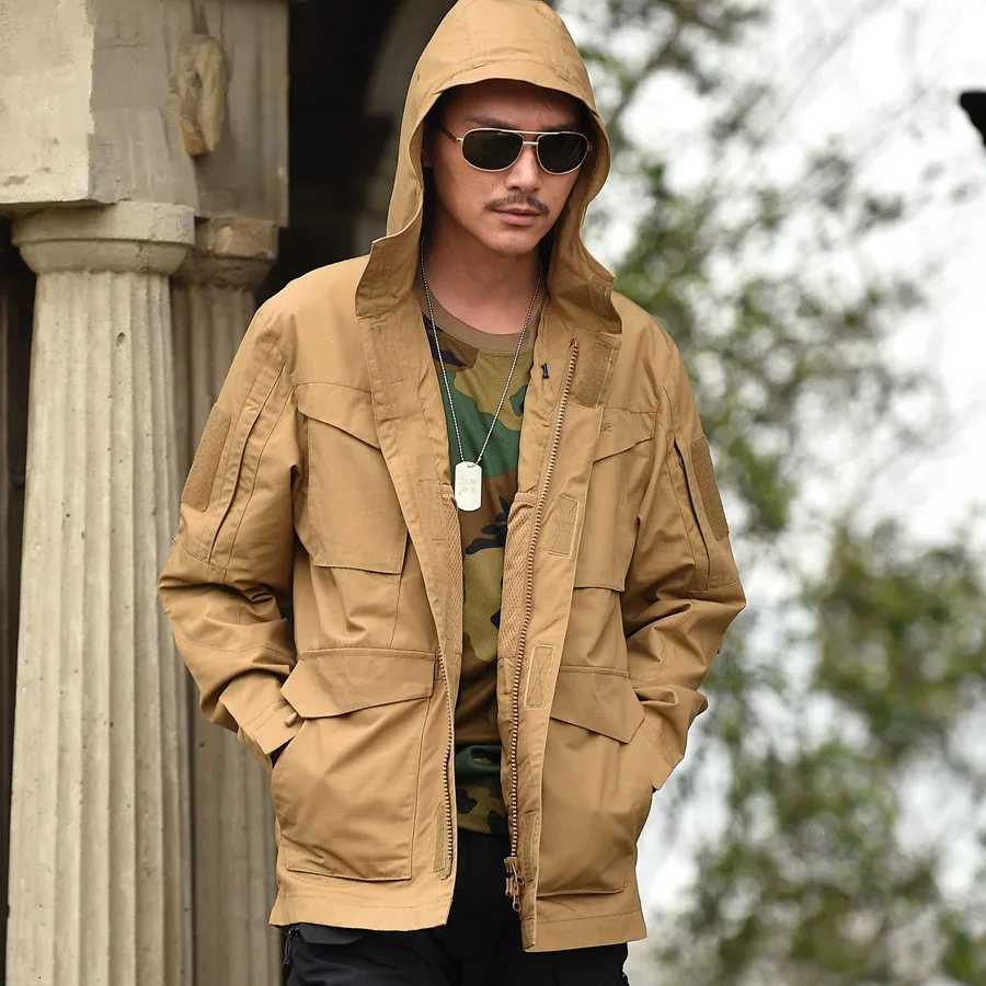 Mege Men Tactical Clothing US Army M65 Military Field Jacket Trench Coats Hoodie Mens Windbreaker Mens Jacket W250809
