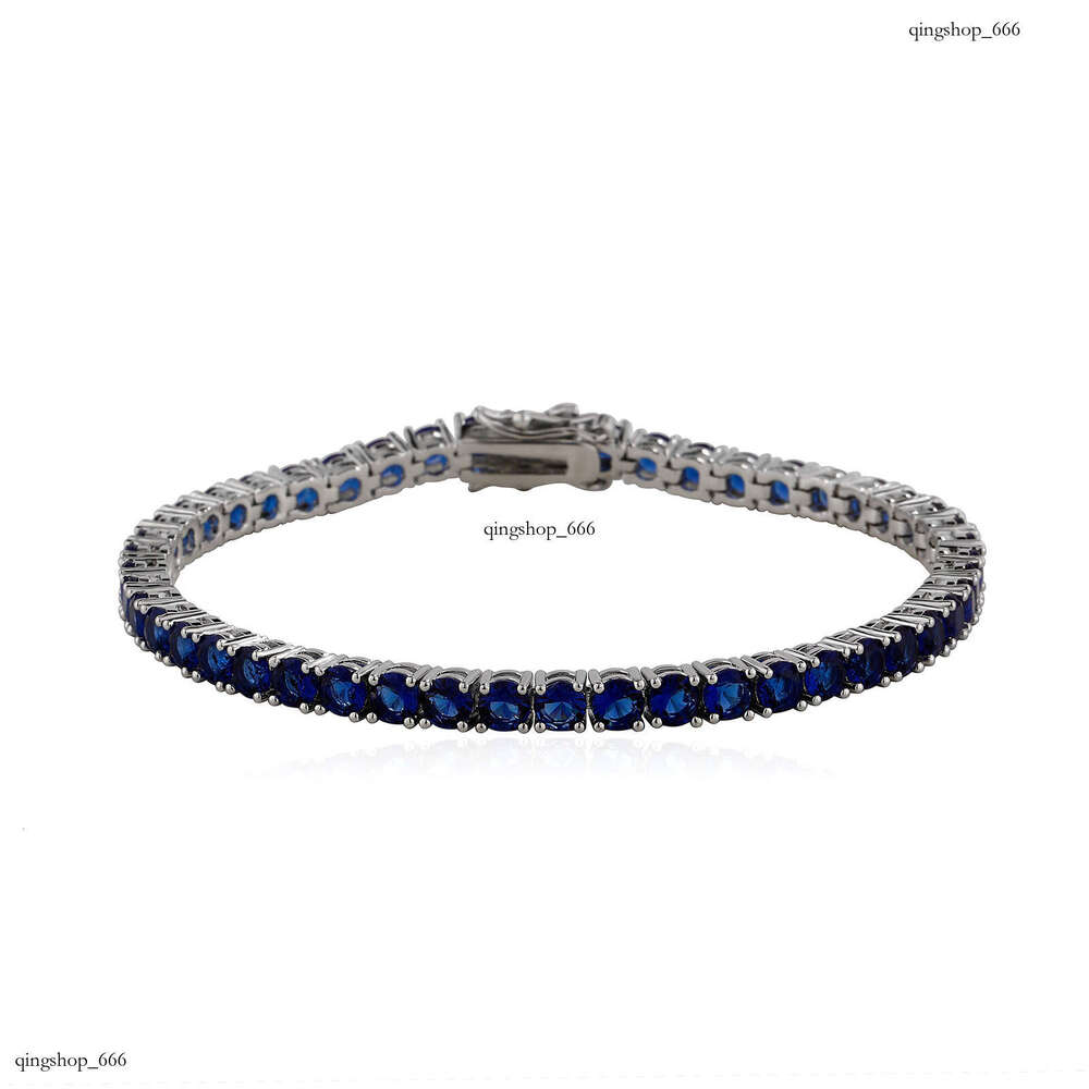 4mm Crystal Zircon Tennis Chain Hip Hop Summer Personality Clasp Colorful Dia Single Row Women's Bracelet Jewelry