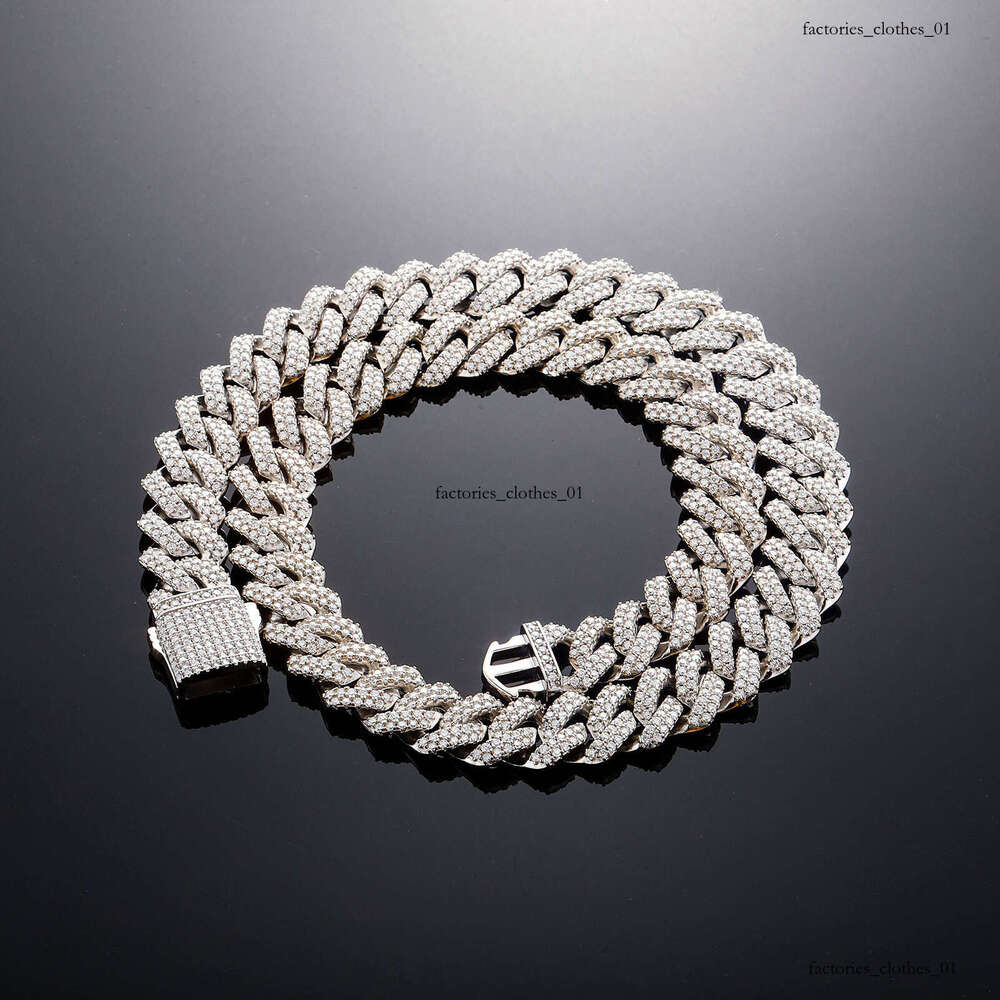Iced Out VVS Starry Sky 14MM Full Dia Moissanite Dia-Shaped Hip-Hop Cuban Chain Men's Light High-End Jewelry
