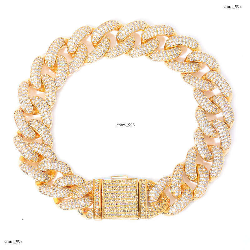 Men's Necklace 14mm Full Dia Cuban Chain Hip-Hop Bracelet Accessory