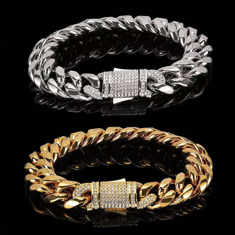 Hip Hop Cuban Link Bracelets Women Men Stainless Bracelet