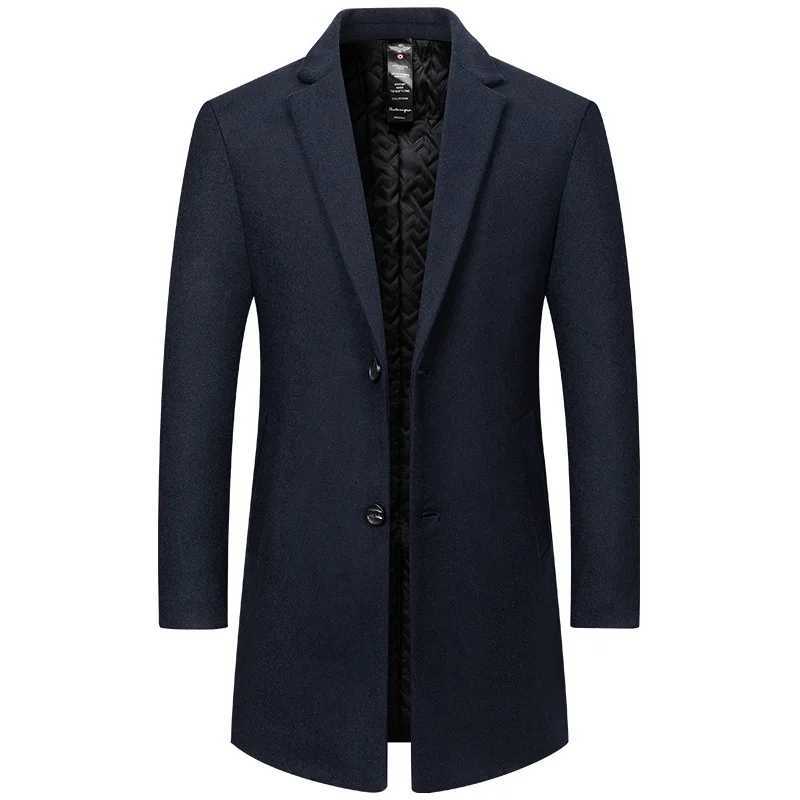 Long Winter/Autumn Woolen Coat for Men Mid-Aged Fashionable Casual Woolen Jacket 2025 New Style Windbreaker for Mens Clothing XJ250809