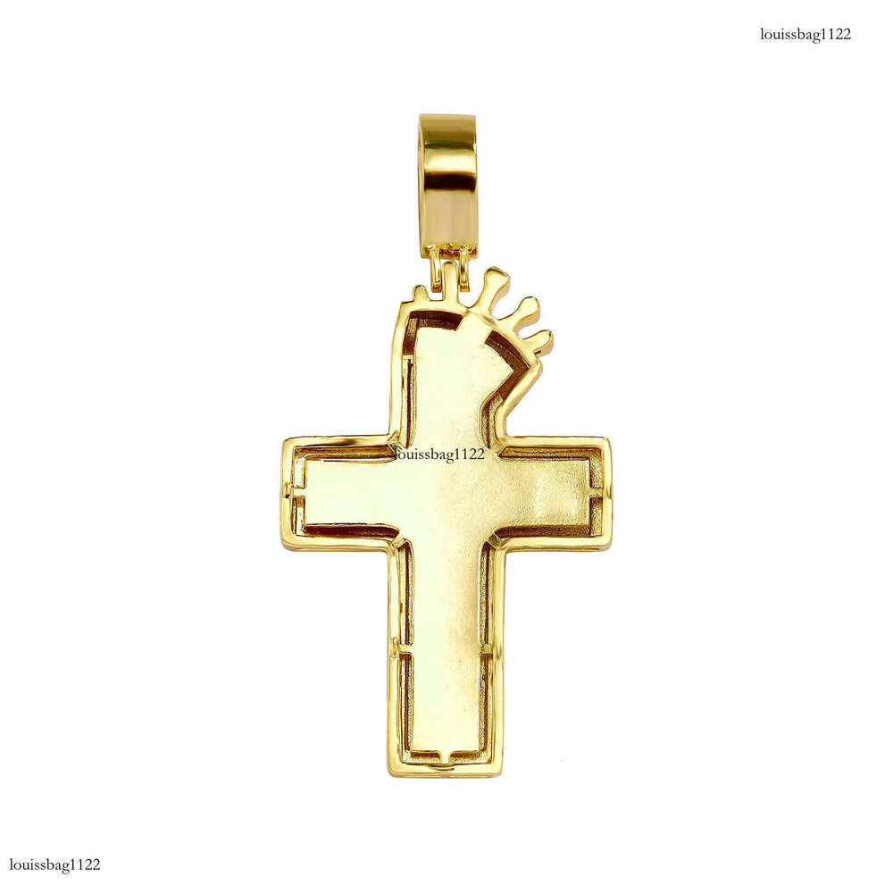 Hip Hop Crown Cross Shape Inlaid Dia Pendant Necklace Fashion Trend Unisex Cable Knit Sweater Chain