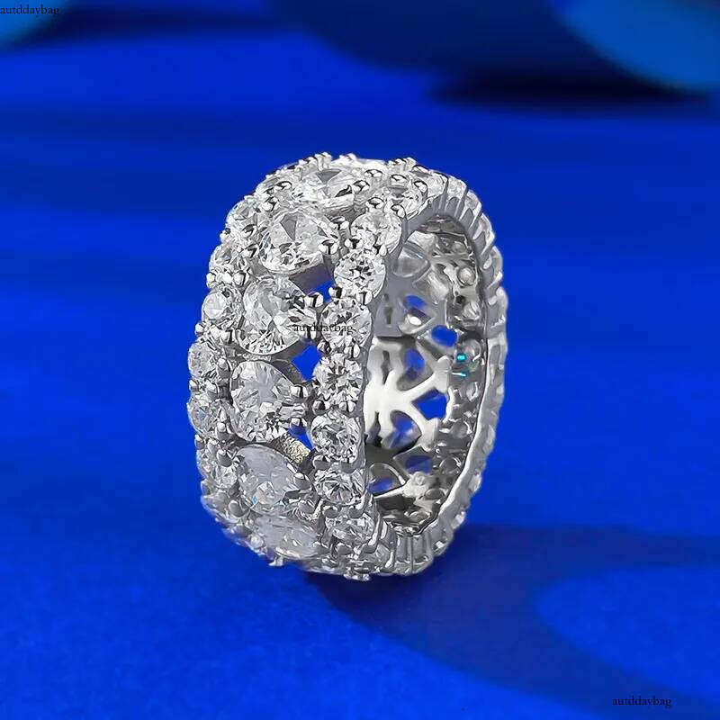 Choucong Brand Sparkling Top Sell Wedding Rings Gorgeous Jewelry Full Stack Heart Shape White Lab Moissanite Dia Eternity Women Lover Ring Gift