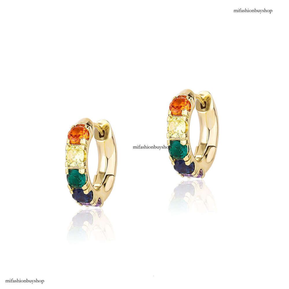 Colorful Zircon Dopamine Jewelry Niche High-end Women's Earrings Simple Elegant Studs
