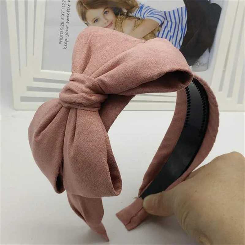 Solid Bowknot Hair Bands for Women Fashion Wide Bands Girl Hair Bands Fem Bow Hair Hoop Hair Accessories Y250809
