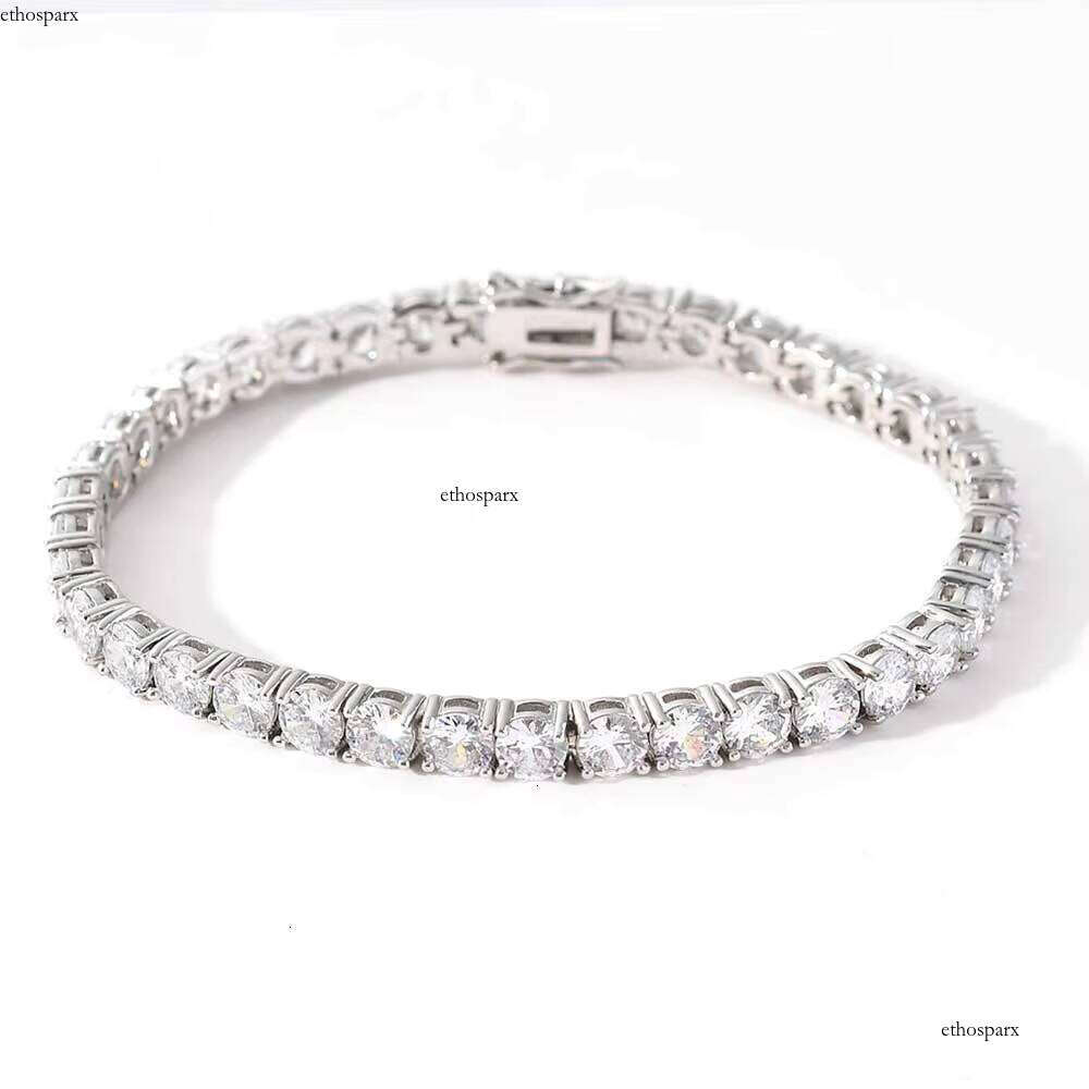 NUOYA 3MM High Quality Dia Bracelet Iced Out CZ Stone Gold Plated Tennis Chain Jewelry for Women