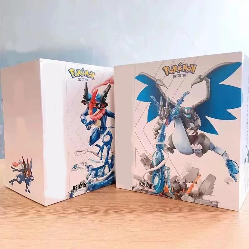 Pokemon Anime Super Charizard X Building Blocks Ash's Greninja of Koga Ninja Movies Model Bricks Diy Toys For Kids Holiday Gifts