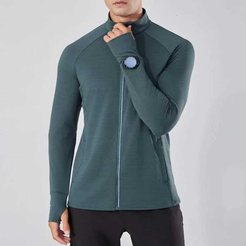 Mens Womens Marathon Running Training Jackets Thumb Holes Watch Hole Stand Collar Fitness Winter Jogging Training Zipper Coat W250809