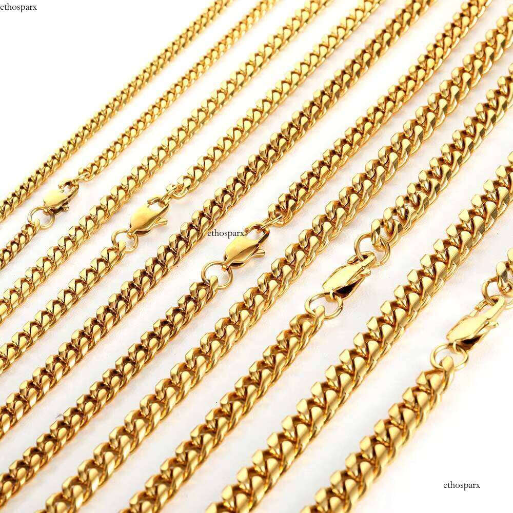 Hip Hop Stainless Steel Jewelry Men Gold Plated Chain Cuban Link Bracelet Women