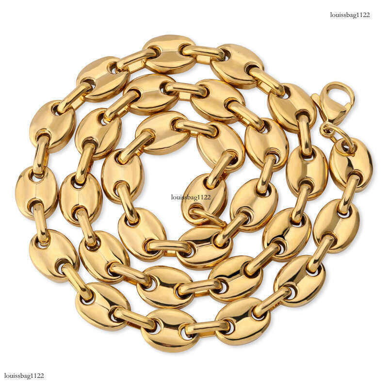 Stainless Button Hip-Hop Real Gold Plated Titanium Steel Necklace Unisex Clavicle Chain Choker