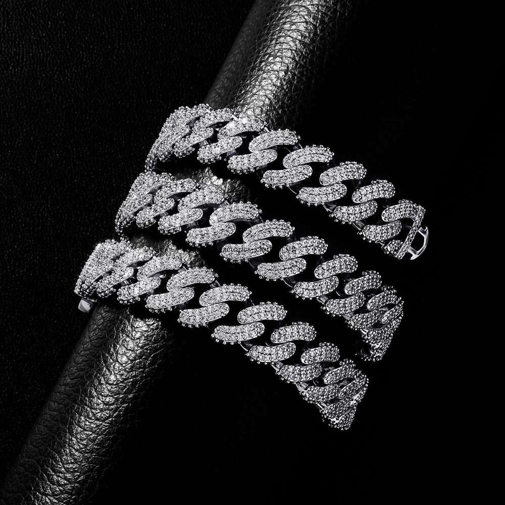 Hip Hop Full Dia Encrypted Rhombus Cuban Men's Necklace Trendy Exaggerated Bold Clavicle Chain Choker Accessories