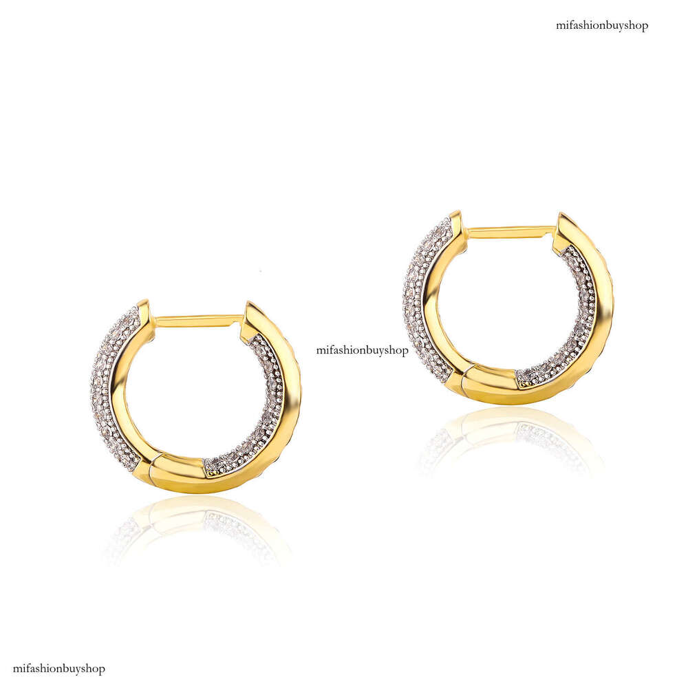 Minimalist Fashion Elegant Full Dia Hollow Classic Slimming Hoop Earrings Unisex Versatile