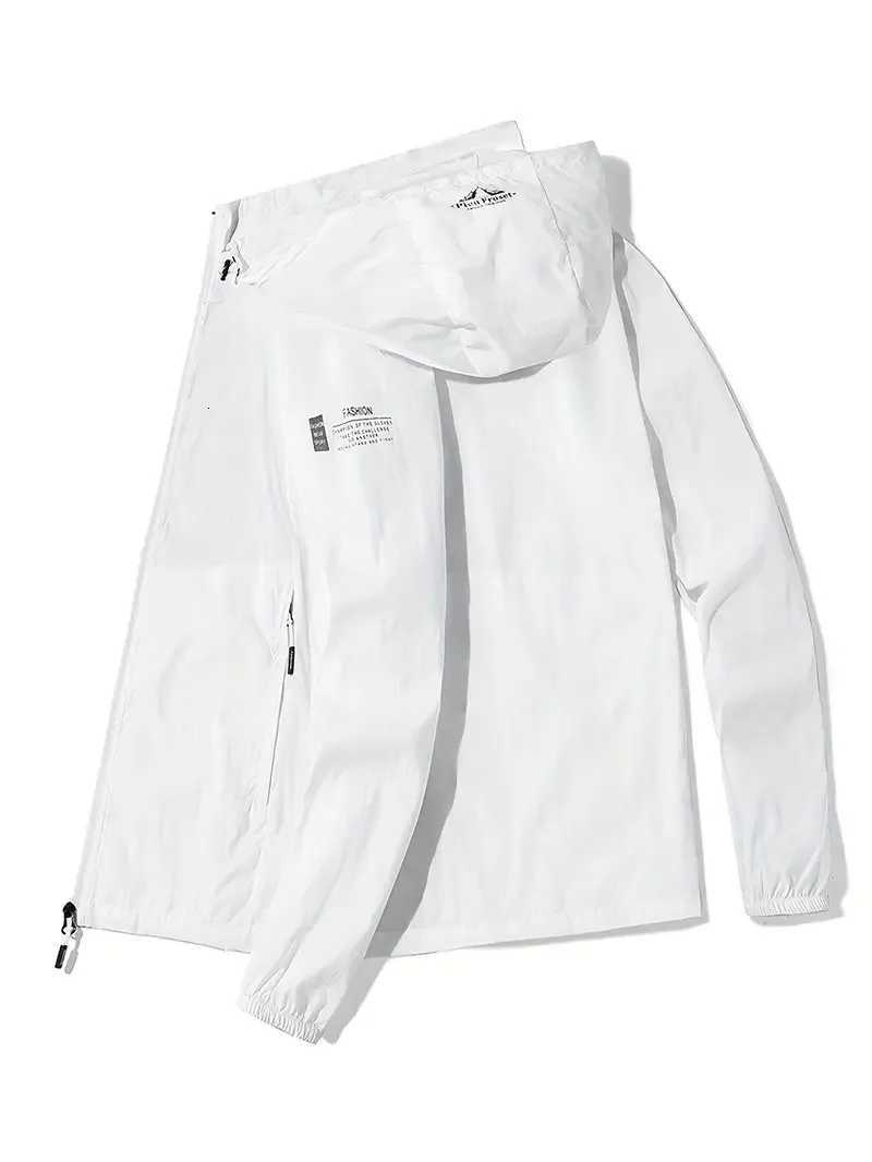 Mens Lightweight Breathable Sun Protection Jacket - Long Sleeve Hooded Outdoor Jacket for Running and Hiking Summer Casual Wear W250809